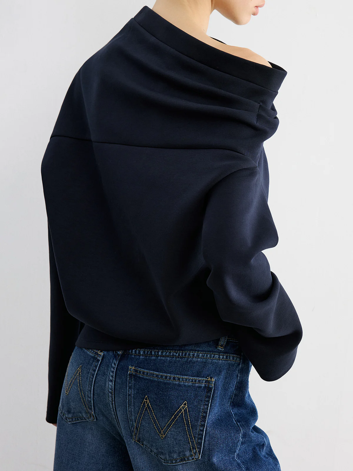 Off-Shoulder Cotton-Blend Sweatshirt