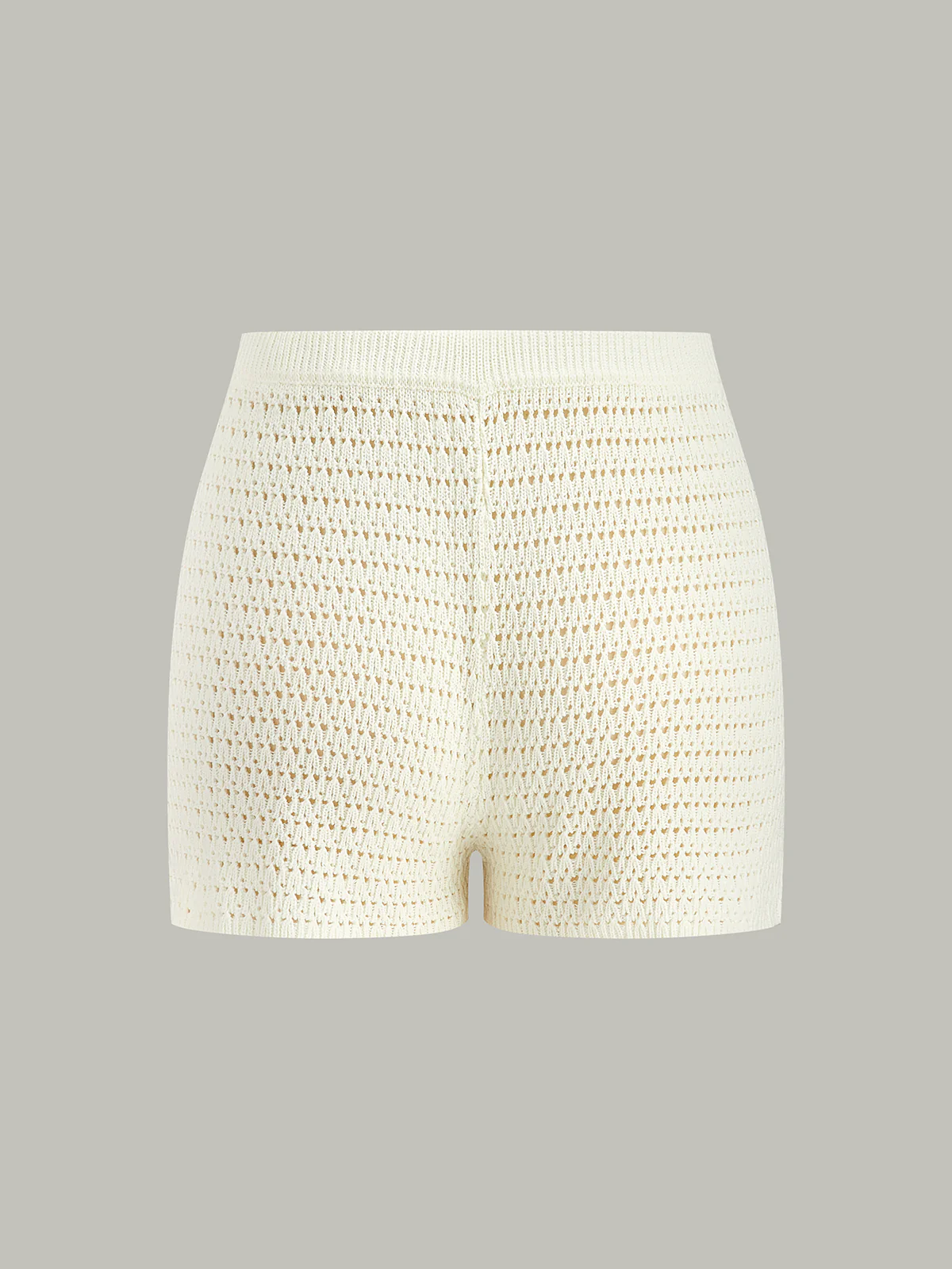 Semi-Sheer Crochet Knit Shorts