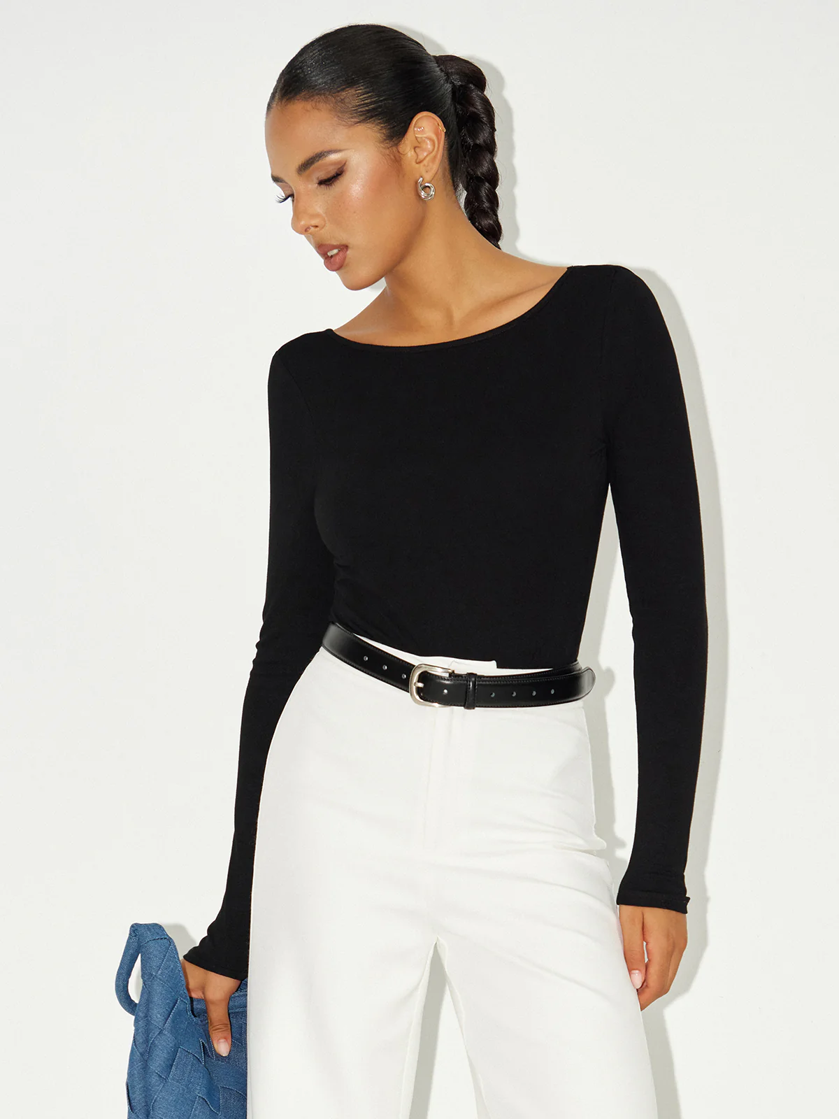 Bra-Free Long Sleeve Backless Bodysuit