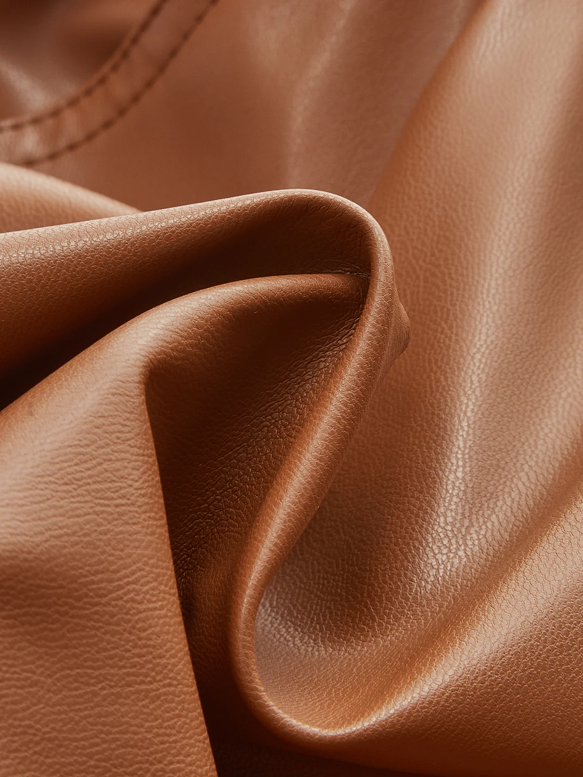 High-Waist PU Leather Cuffed Shorts with Belt