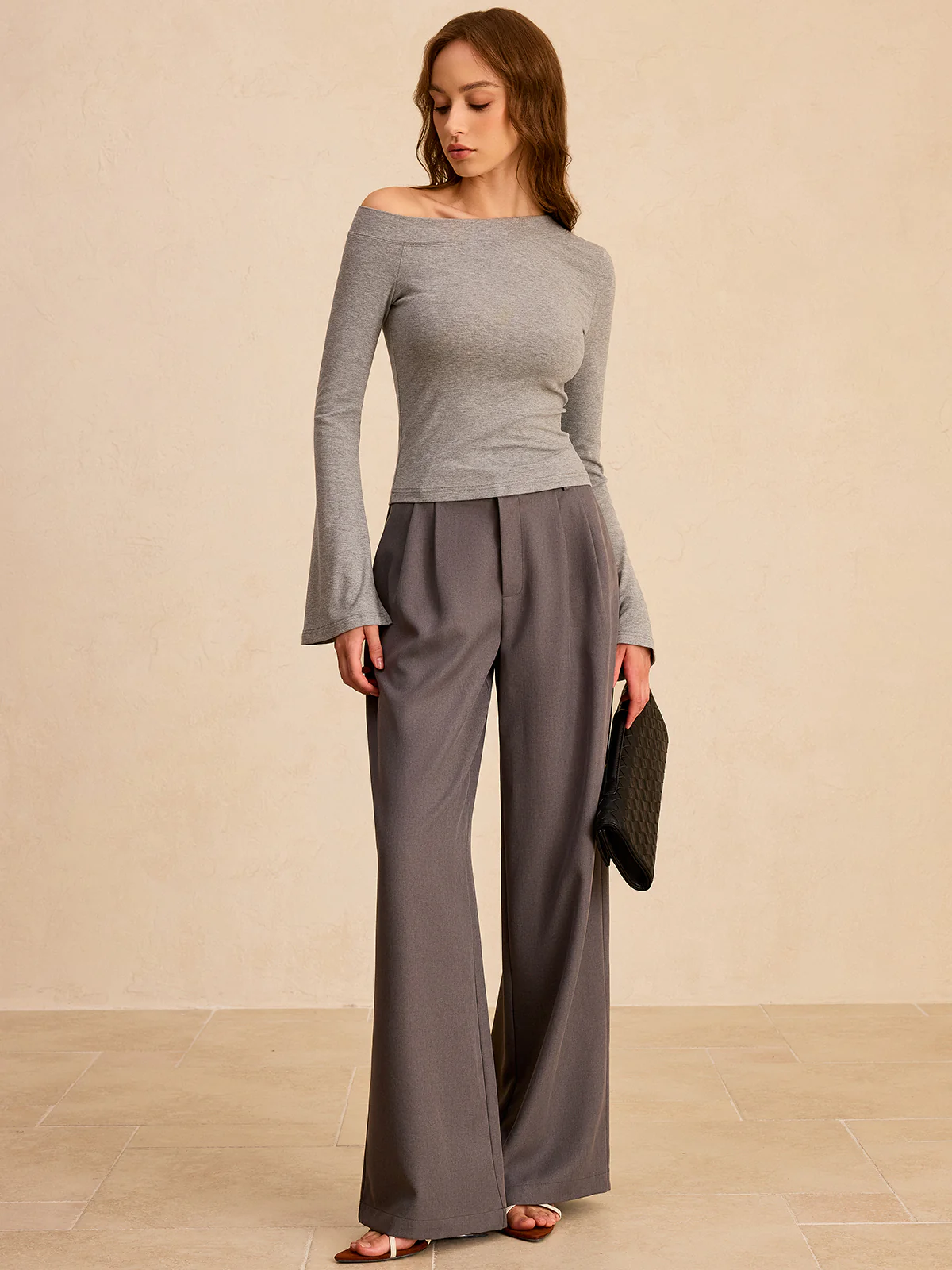 Off-Shoulder Bell-Sleeve Blouse