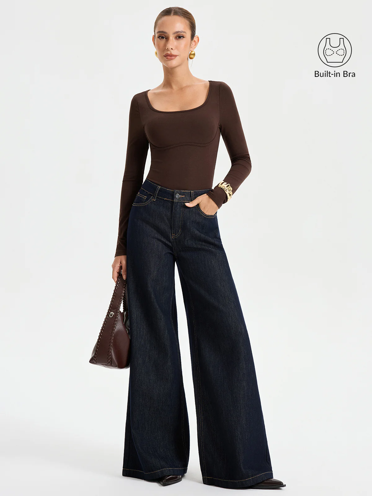 Bra-free Square Neck Bodysuit