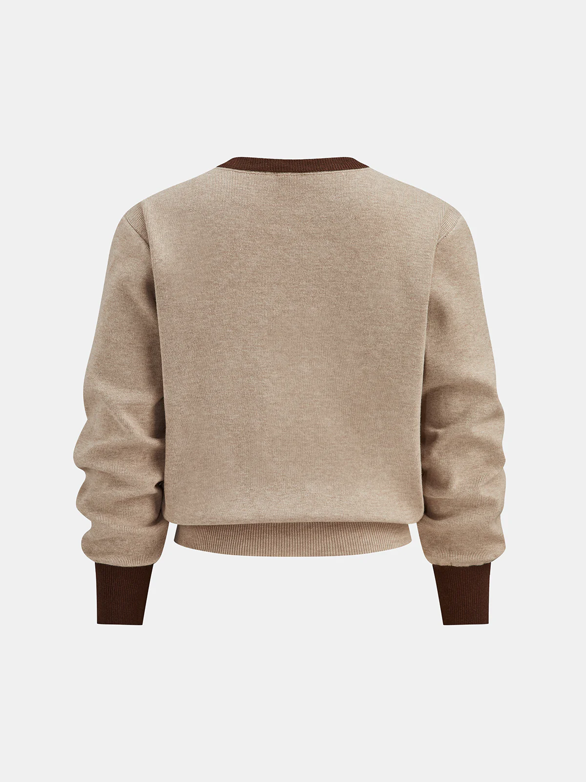 Contrast Trim Knit Top and Midi Skirt Set