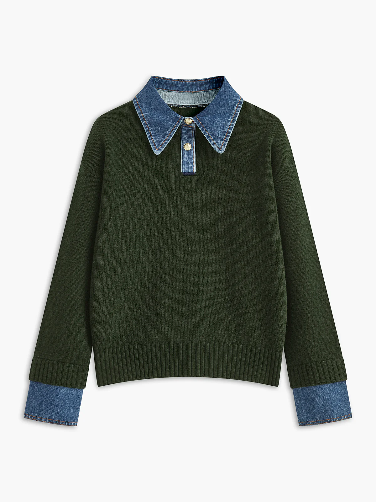 2 in 1 Panel Lapel Sweater