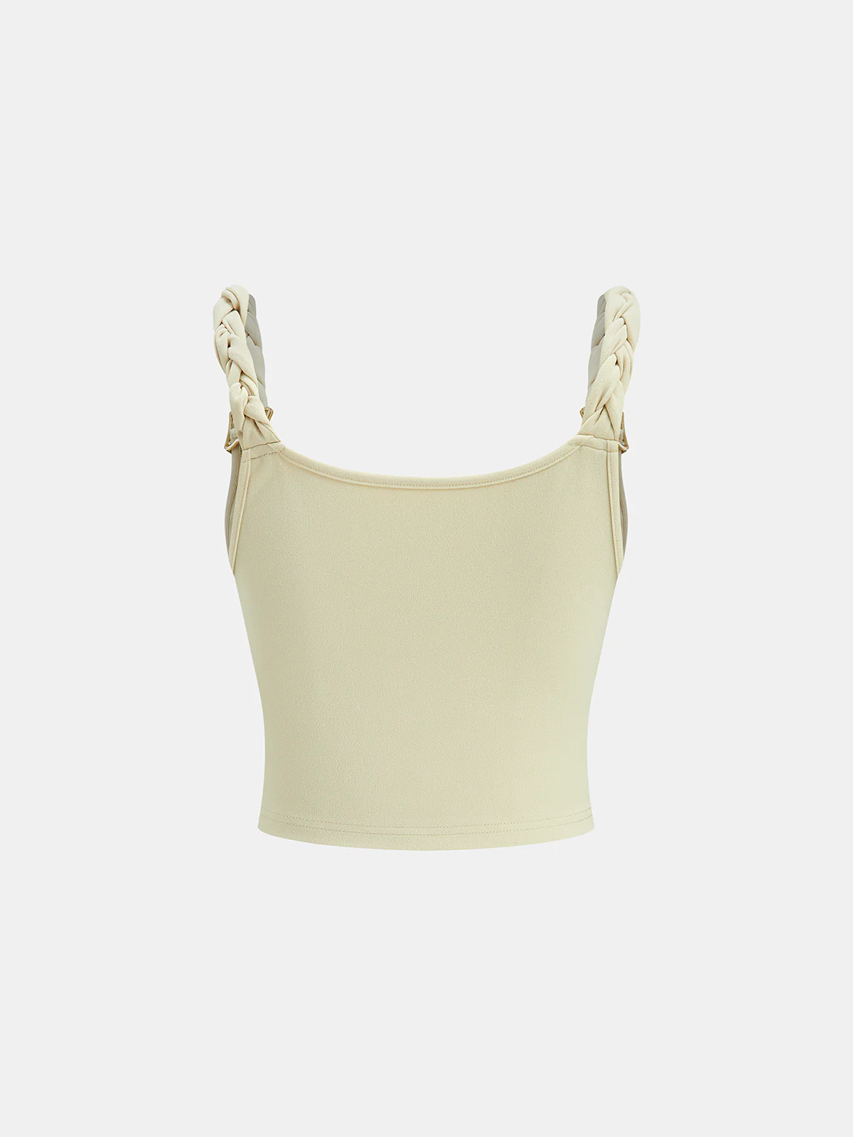 Braided Strap Draped Collar Crop Top