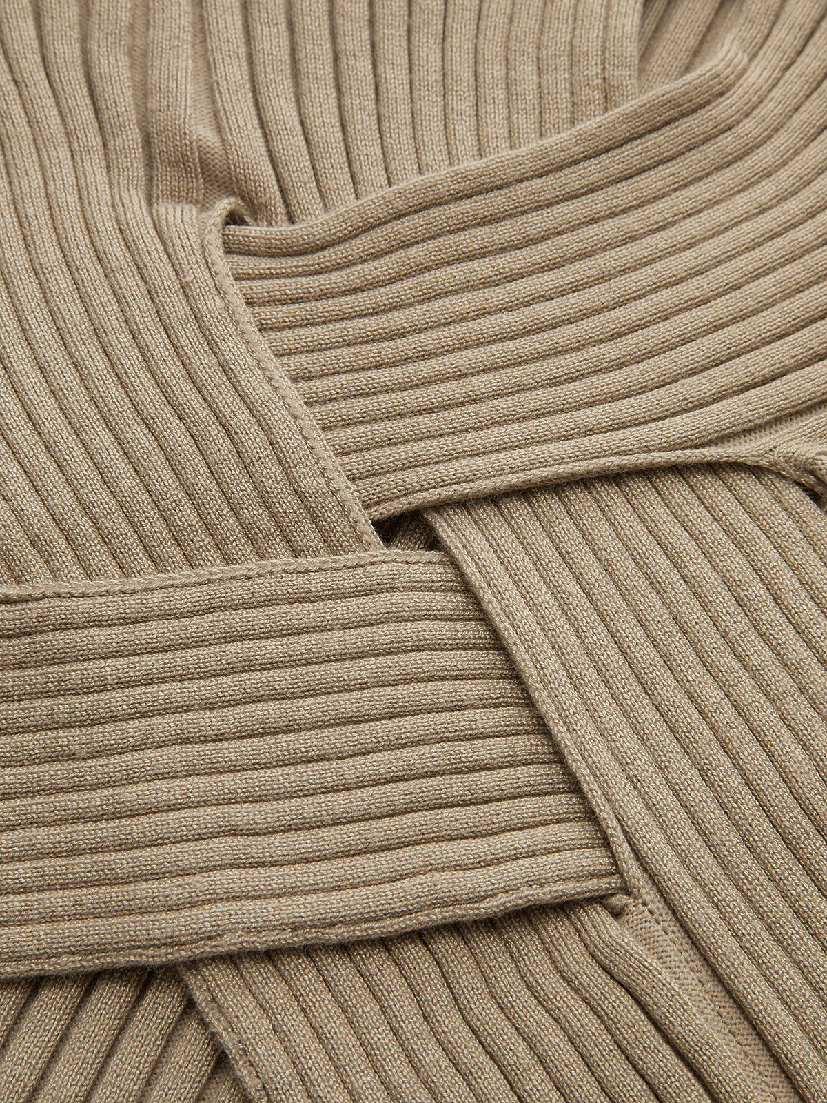 Mock Neck Cross-Over Crop Top and Midi Skirt Set