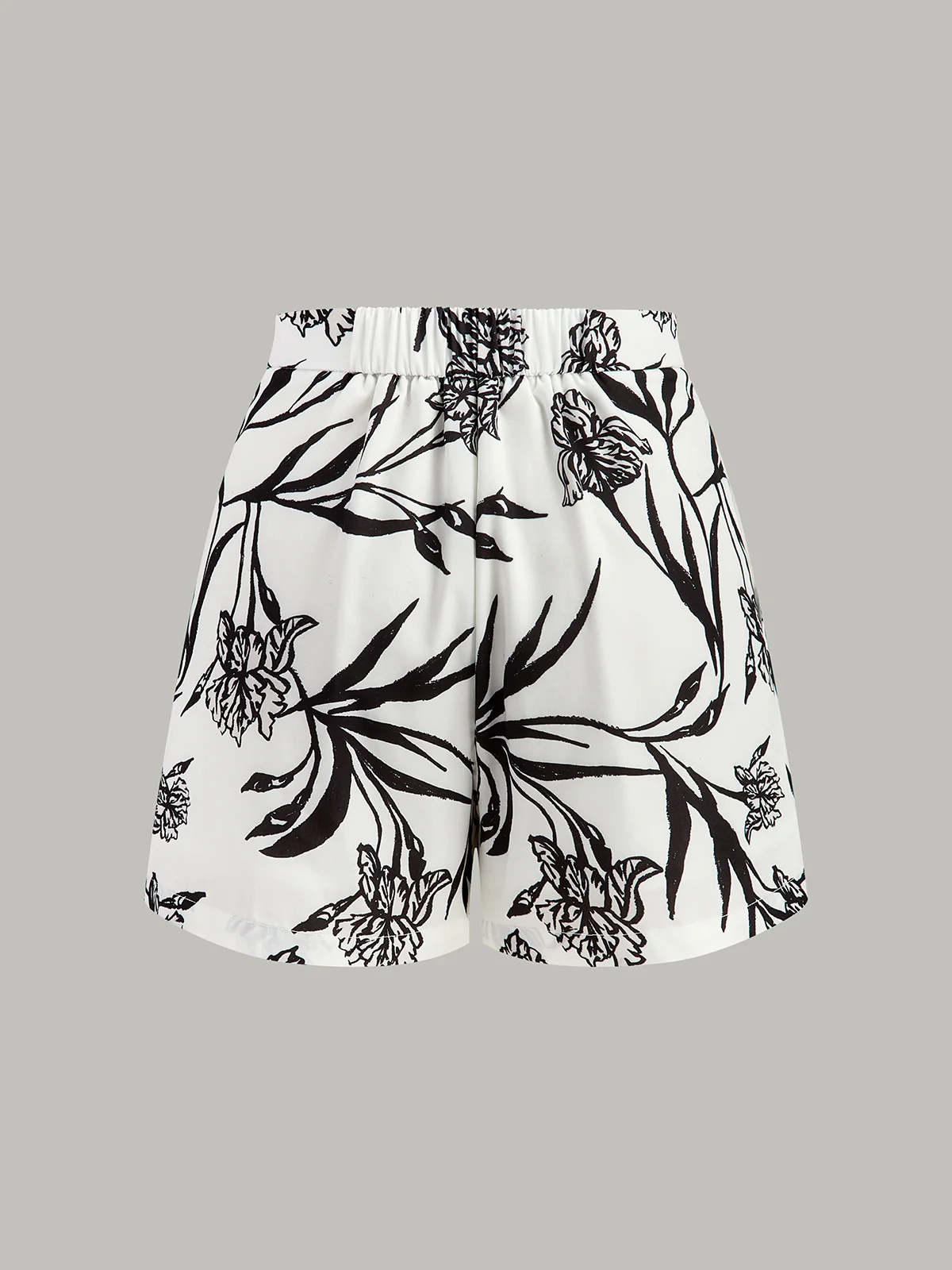 Floral Print Peplum Top With Shorts Set