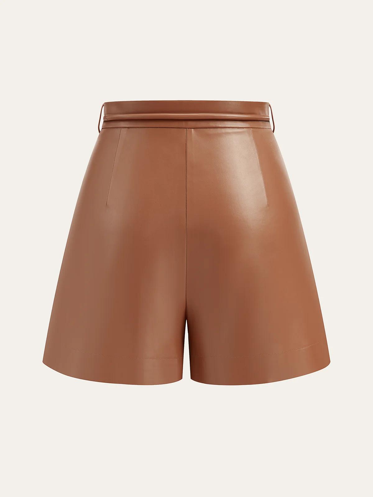 Pleated Fuax Leather Shorts