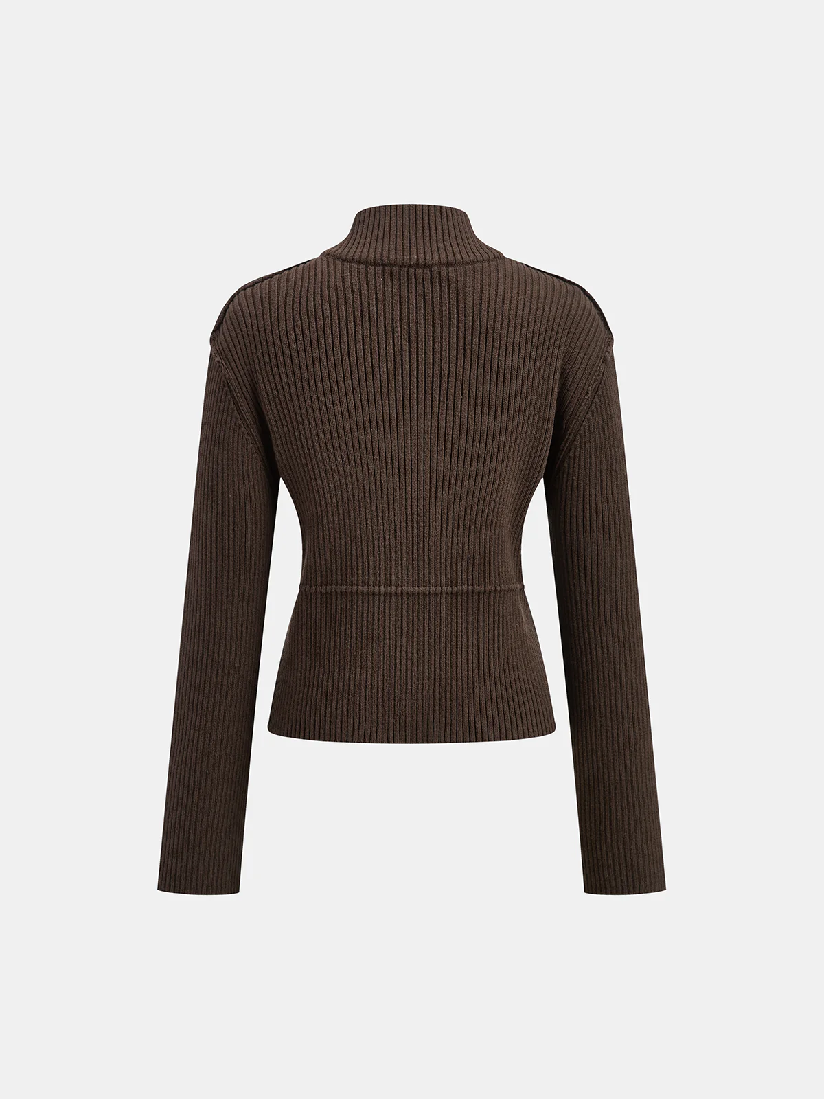 Stand Collar Asymmetric Button Cardigan