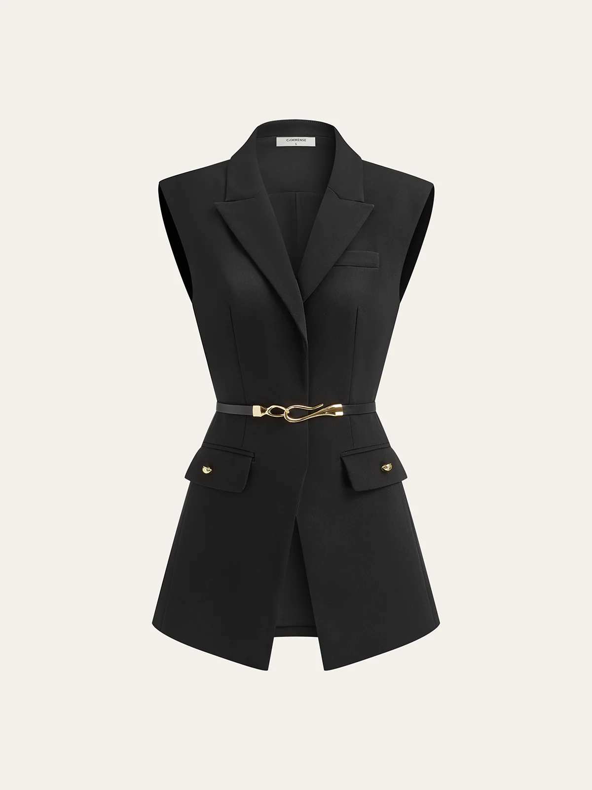 Belted Cap Sleeve Vest