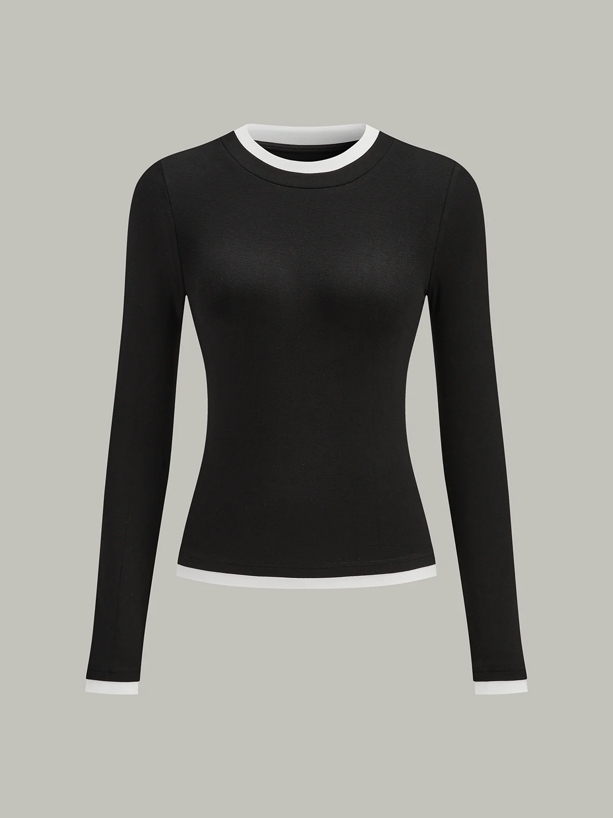 Contrast Trim Long Sleeve T-Shirt