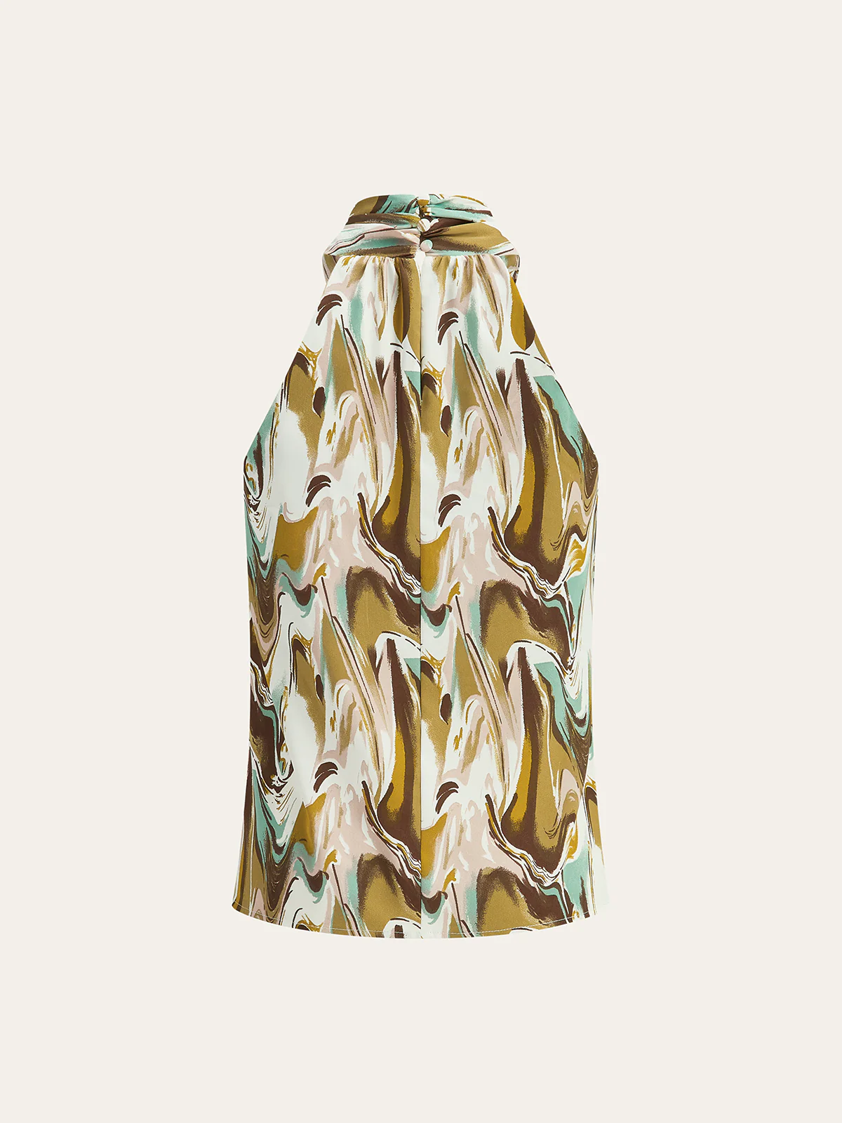 Abstract Print Halter Neck Top