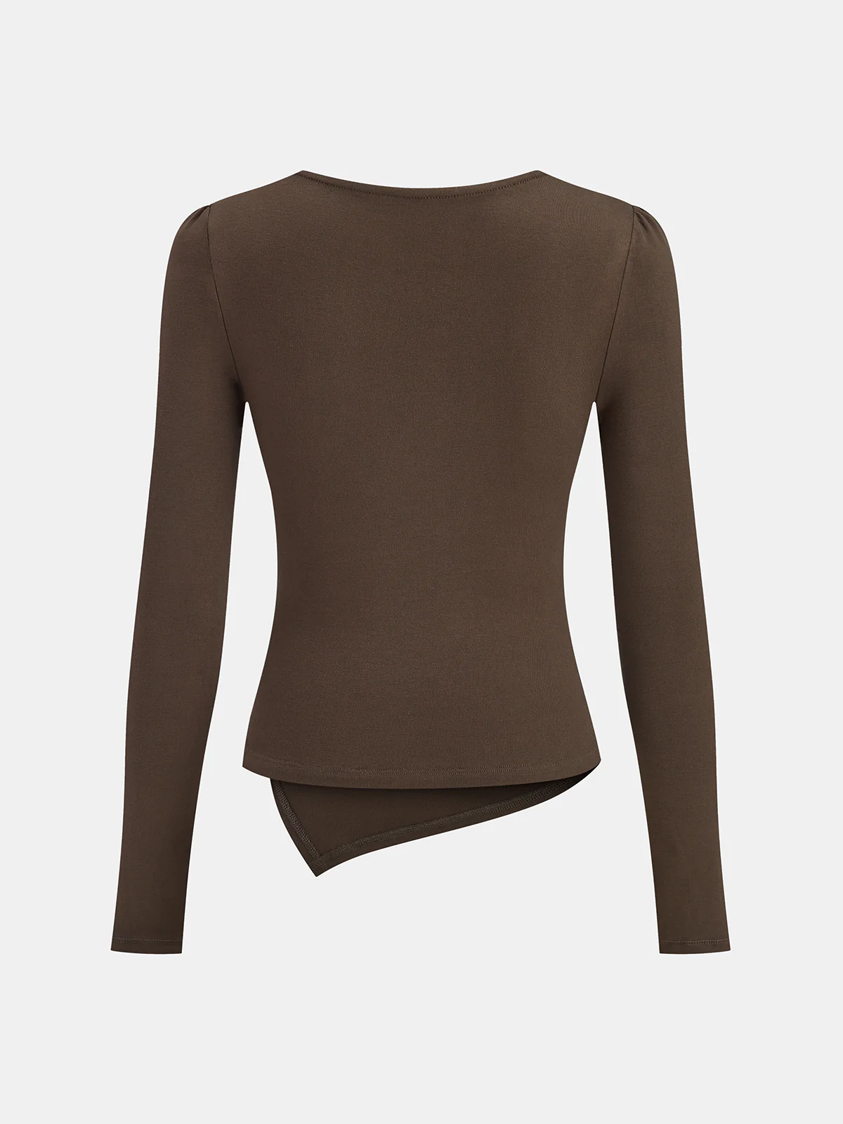 Asymmetric Ruched Long Sleeve T-Shirt