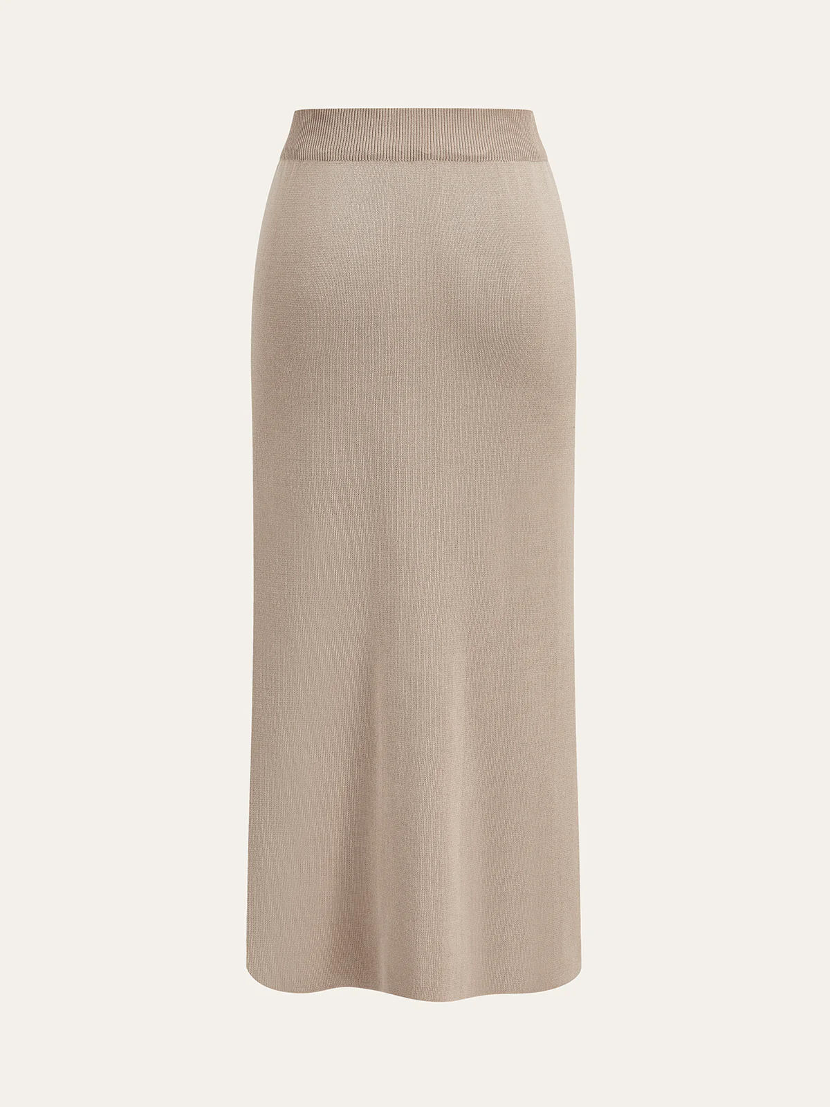 Metal Button Collared Cardigan and Midi Skirt Set