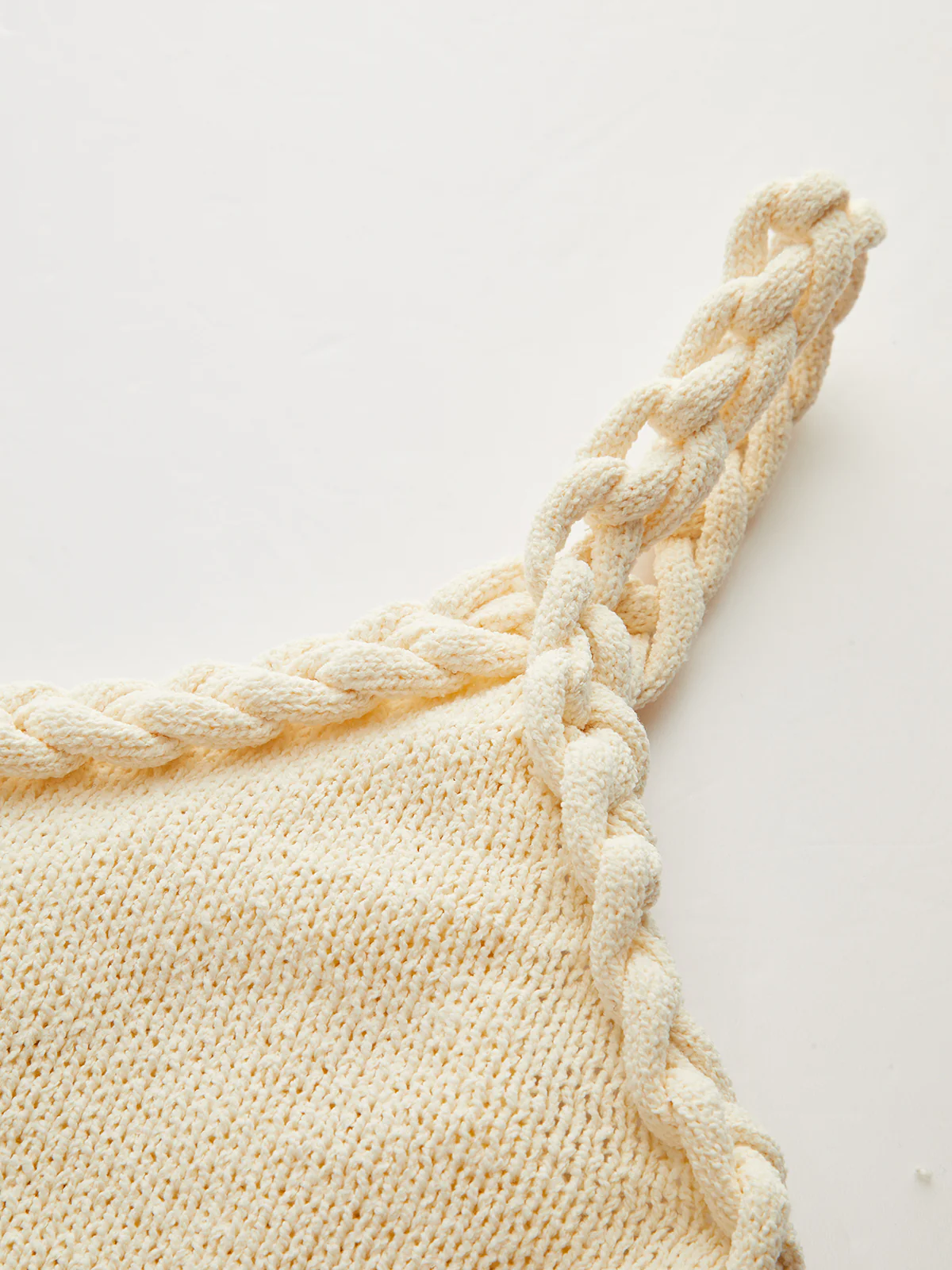 Braided Rope Strap Fringe Hem Sweater Dress