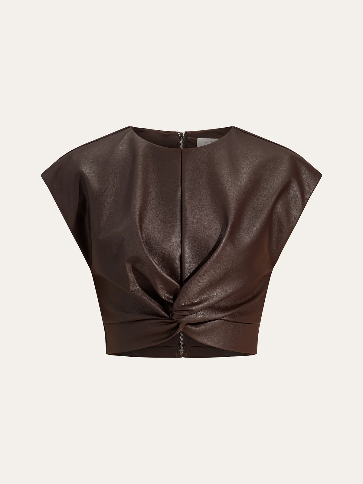 Faux Leather Knotted Top