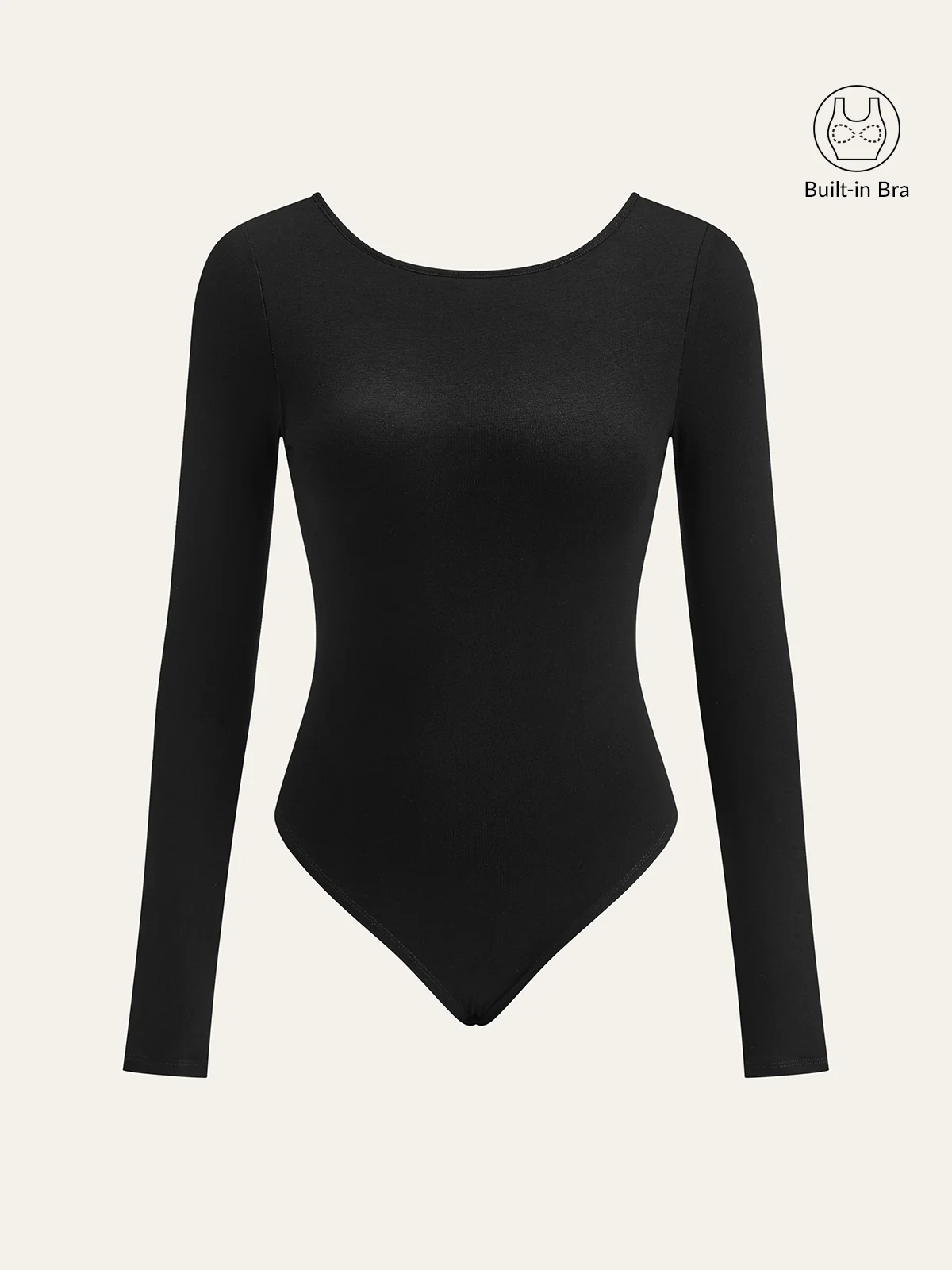 Bra-Free Long Sleeve Backless Bodysuit