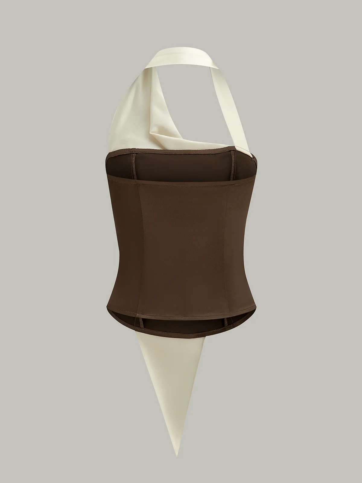 Asymmetrical Halter Top with Large Buttons