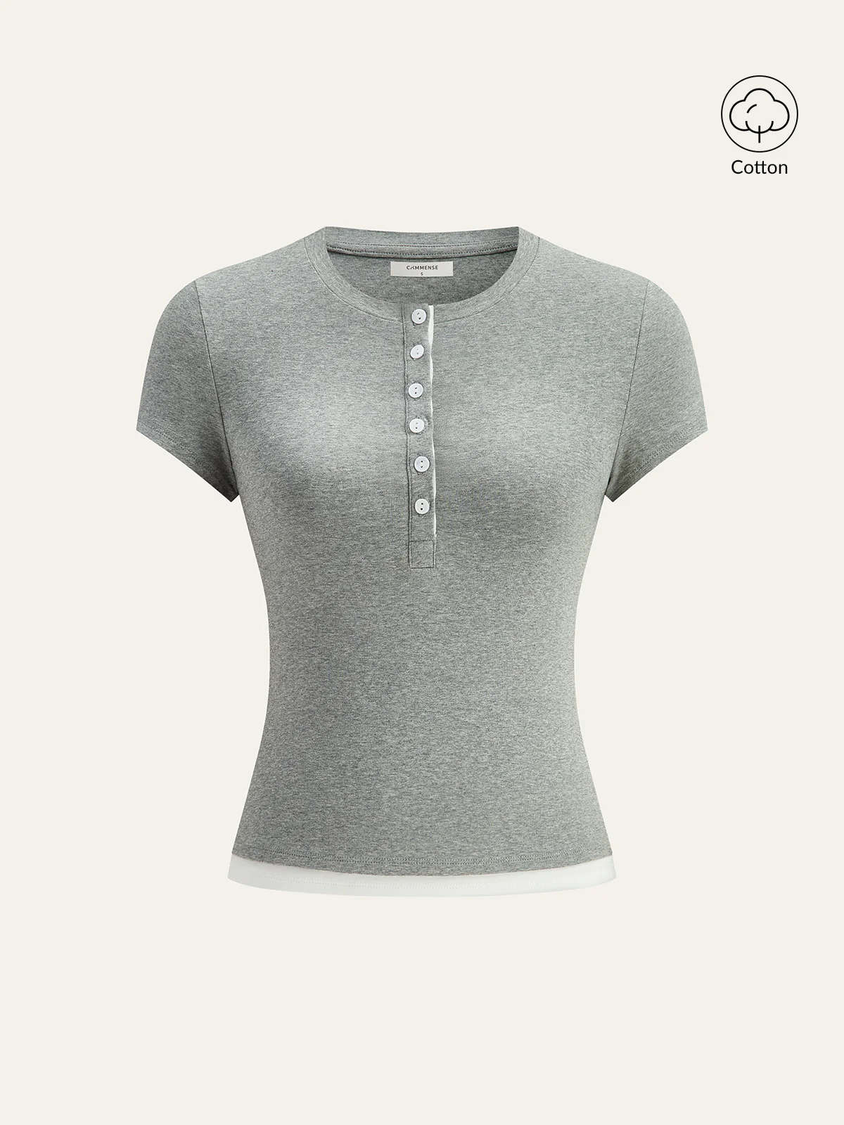 2 in 1 Layered Hem Short Sleeved T-Shirt