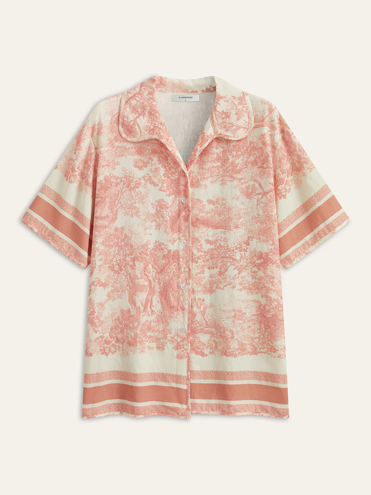 Printed Contrast Trim Shorts Sets