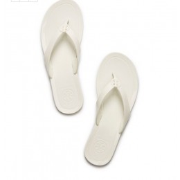 Tory Burch Logo Jelly Thong Sandal Ivory