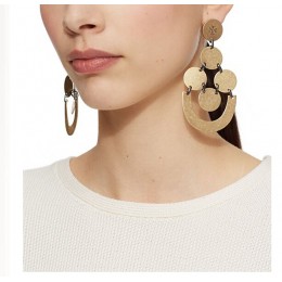 Tory Burch Disc Chandelier Earring Gold Ox Hematite