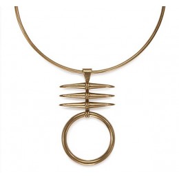 Tory Burch Metal Triple-Horn Collar Necklace Gold Ox Matte