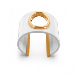 Tory Burch Oval Resin Cuff Ivory Worn Gold