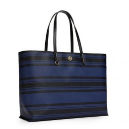Tory Burch Kerrington Square Tote Baby Bag Black Tory Navy