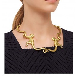 Tory Burch Monkey Short Necklace Worn Gold