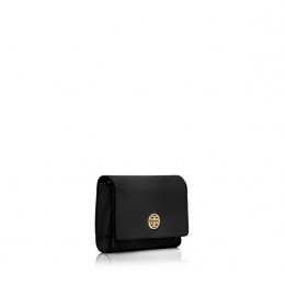 Tory Burch Robinson Medium Flap Wallet Black