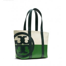 Tory Burch Beach Dipped Small Zip Tote Natural Peapod Jitney Green