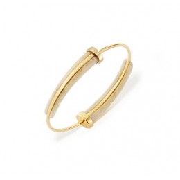 Tory Burch Double-Horn Bangle Ivory Shiny Gold
