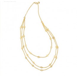 Tory Burch Multi-Strand Logo Necklace Shiny Gold