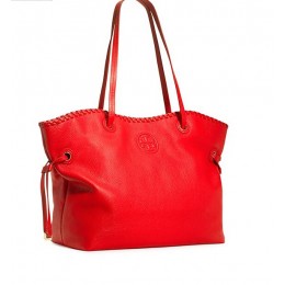 Tory Burch Marion Leather-Strap Slouchy Tote Masaai Red
