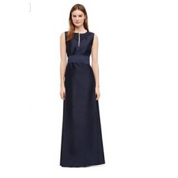 Tory Burch Embellished Silk Gazar Gown Med Navy