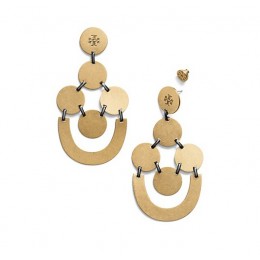Tory Burch Disc Chandelier Earring Gold Ox Hematite