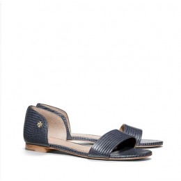 Tory Burch Savannah Flat Sandal Tory Navy