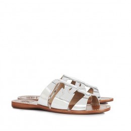 Tory Burch Anchor T Flat Slide Silver
