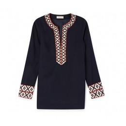Tory Burch Tunic With Taping Med Navy