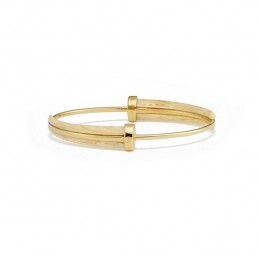 Tory Burch Double-Horn Bangle Ivory Shiny Gold