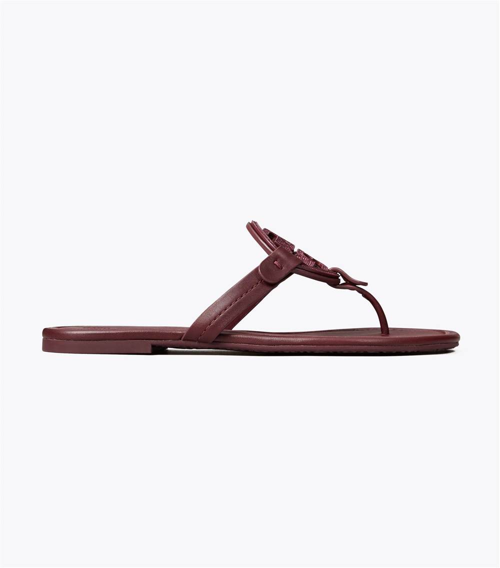 MILLER EMBELLISHED-LOGO SANDAL, LEATHER