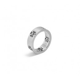Tory Burch Pierced-T Ring Tory Silver