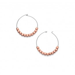 Tory Burch Geo-Cube Hoop Earring Rose Gold