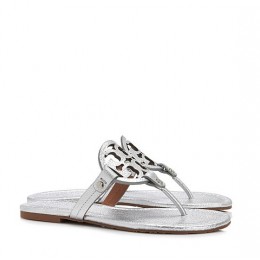 Tory Burch Miller Metallic Sandal Silver