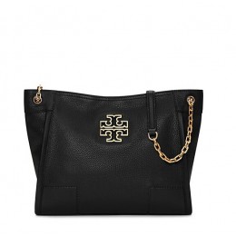 Tory Burch Britten Small Slouchy Tote Black