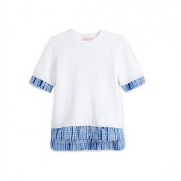 Tory Burch Mercerized Cotton Crewneck Sweater White