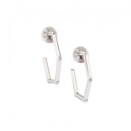 Tory Burch Hex-Logo Hoop Earring Tory Silver