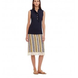 Tory Burch Sleeveless Lidia Polo Printed T-Shirt