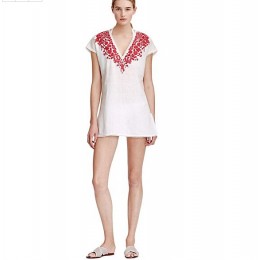 Tory Burch Issy Tunic Ivory Red Pepper